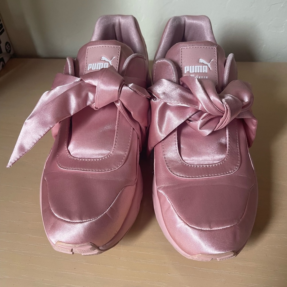Pink Fenty Puma Satin Bow Shoes